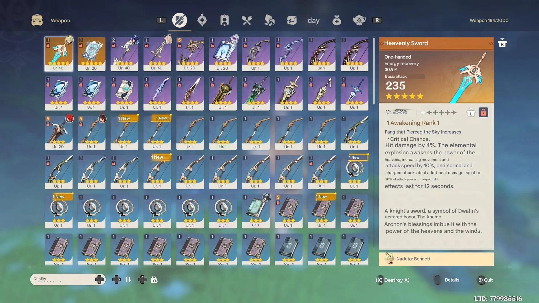 GI1310 Starter account with Escoffier, Furina, Mizuki and Diluc C1 